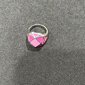 Pink Geometric Statement Ring